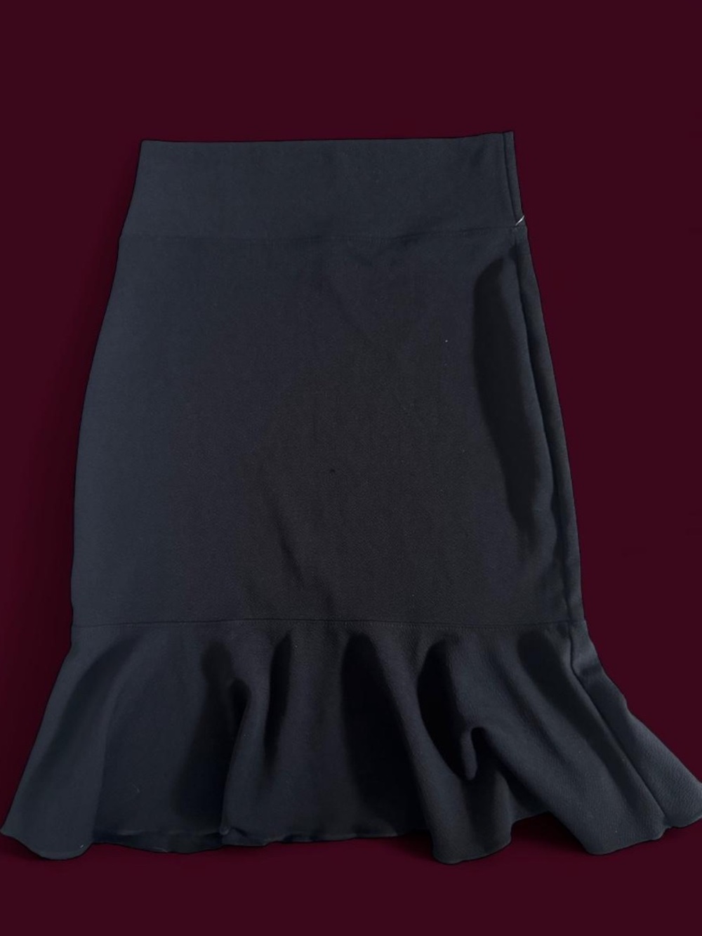 Flared Hem Pencil Skirt in Black